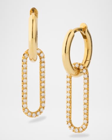 Spinelli Kilcollin Haru 18K Yellow Gold Diamond Pave Hoop Earrings