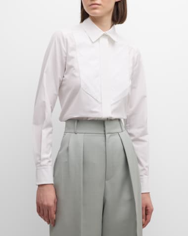 Dice Kayek Bib-Front Collared Shirt