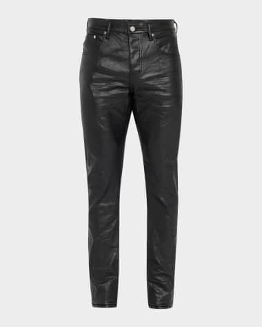 PURPLE Men's Patent Film Coated Skinny Jeans