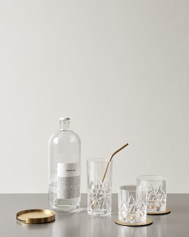 Orrefors Peak 12.5 oz. Highball Glasses, Set of 2 Peak 11.5 oz. Double Old Fashioned Glasses, Set of 2