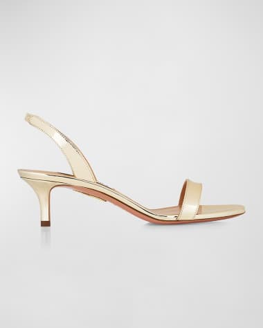 Aquazzura So Nude Metallic Halter Sandals