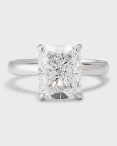 Neiman Marcus Lab Grown Diamonds Lab Grown Diamond Platinum Radiant Solitaire, 5.0tcw, Size 7