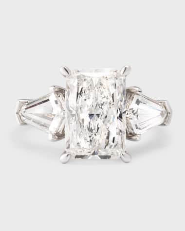 Neiman Marcus Lab Grown Diamonds Lab Grown Diamond 18K White Gold Radiant and Coffin Ring, Size 7