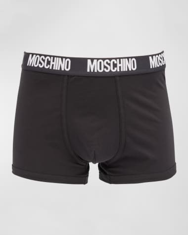 Moschino Men's 2-Pack Pima Cotton Logo Trunks