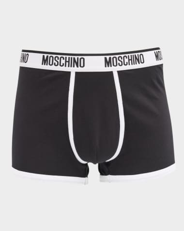 Moschino Men's Contrast-Outline Logo Trunks