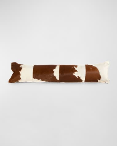 Four Hands Modern Cowhide Lumbar Throw Pillow, 12" x 48"