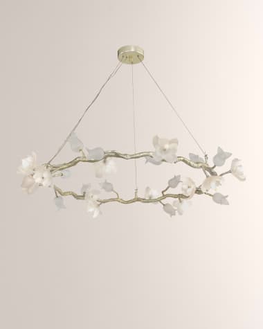 John-Richard Collection Churippu Magnolia & Tulip 46" 12-Light Halo Chandelier