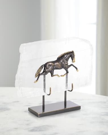John-Richard Collection Horse in Selenite Sculpture I