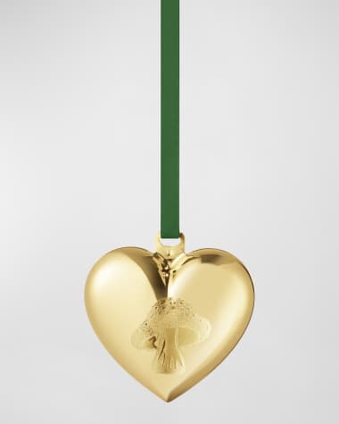 Georg Jensen 18K Gold-Plated Mushroom Heart Christmas Ornament