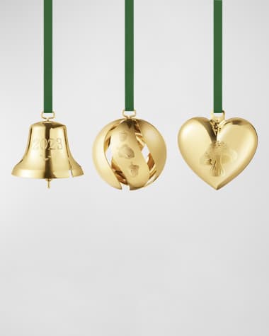Georg Jensen 18K Gold-Plated Christmas 2023 Ornaments, Set of 3