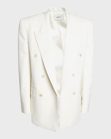 Saint Laurent Oversized Wool-Blend Blazer Jacket