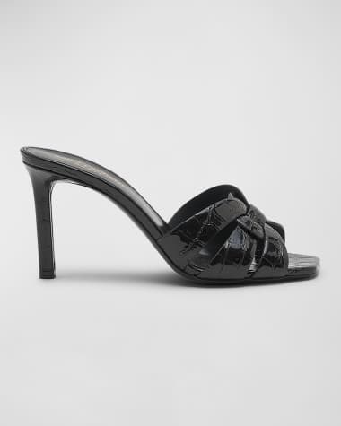 Saint Laurent Tribute Croco Slide Mule Sandals