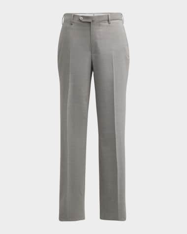 Isaia Men's Cropped Linen-Blend Pants