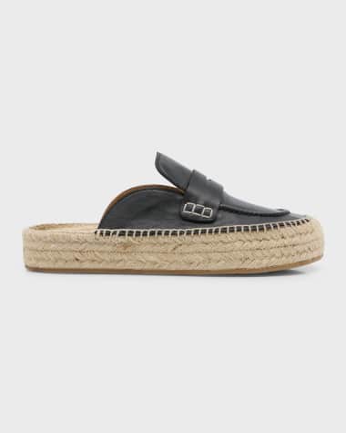 JW Anderson Leather Penny Loafer Espadrille Mules