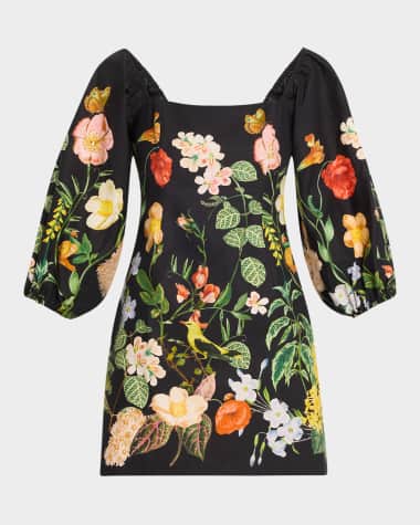 Cara Cara Montauk Puff-Sleeve Cotton Poplin Mini Dress