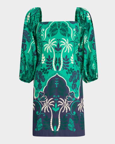 Cara Cara Montauk Puff-Sleeve Cotton Poplin Mini Dress