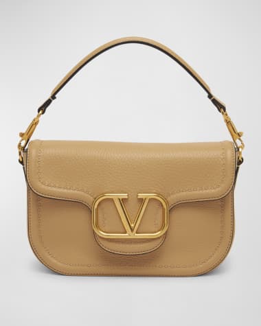 Valentino Brown V Logo Plaque Foldover Leather Shoulder Bag, Best Price  and Reviews