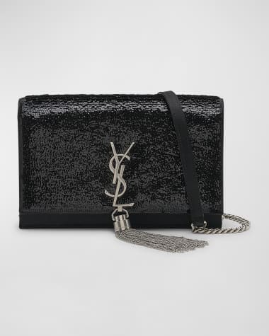 Saint Laurent Kate Mini Tassel YSL Wallet on Chain in Sequins