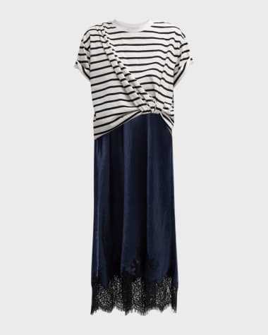 3.1 Phillip Lim Draped Combo T-Shirt Slip Dress
