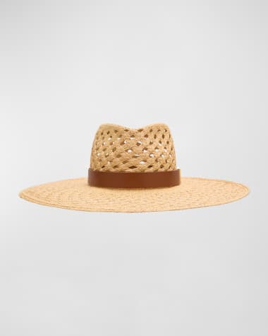 Valentino Garavani V-Signature Panama Hat With Leather Band