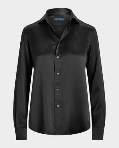 Polo Ralph Lauren Classic Fit Silk Shirt, Black
