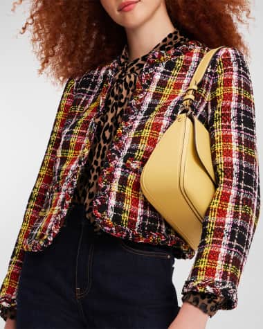 Prada Multicolor Tartan Plaid Saffiano Leather Flap Shoulder Bag