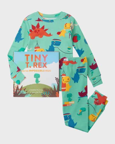 Books To Bed Boy's Tiny T-Rex and the Impossible Hug Printed Pajamas & Book Set, Size 2-8