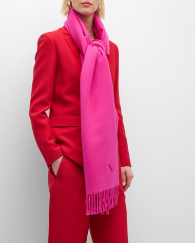 Valentino V-Signature Cashmere & Wool Stole