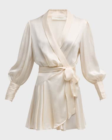 Zimmermann Silk Wrap Mini Dress