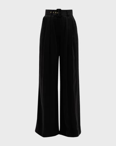 Zimmermann Silk Wide-Leg Tuck Pants