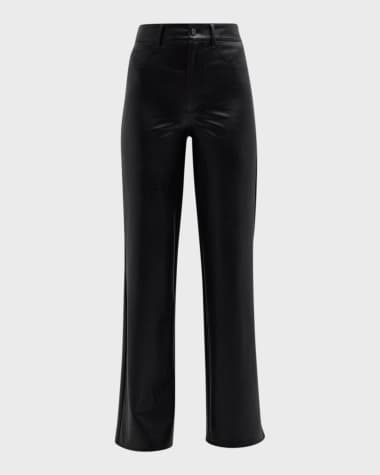 PAIGE Sasha Straight Faux-Leather Pants