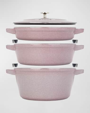 Staub Cast Iron Stackable 4-Piece Space-Saving Cookware Set