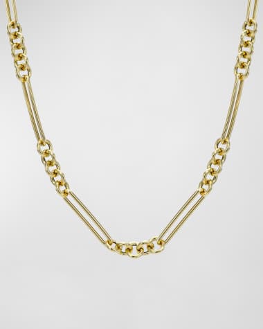 Zoe Lev Jewelry 14K Gold Elongate Paper Clip Chain Necklace, 16"L