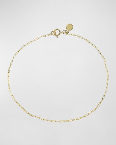 14k Gold Paper Clip Chain Bracelet - Zoe Lev Jewelry