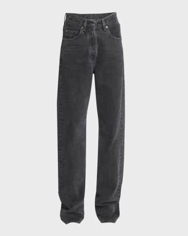 Saint Laurent High-Rise V-Waist Wide-Leg Jeans