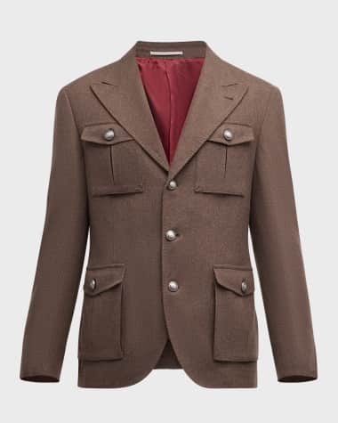 Brunello Cucinelli Men's Four-Pocket Single-Breasted Sport Coat