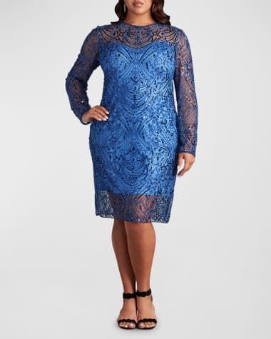 Crossover Detail A-Line Mini Dress - Luxury Blue