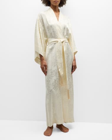 Josie Natori Ines Long Floral Jacquard Robe