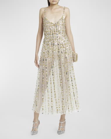 Louis Vuitton Monogram Tile Lace Trim Dress