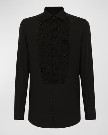 Dolce&Gabbana Men's Dress Shirt with Beaded Bib