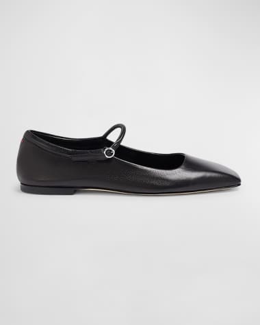 Aeyde Uma Leather Mary Jane Ballerina Flats