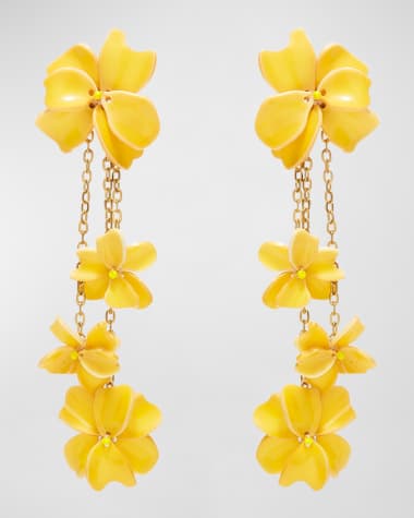 Oscar de la Renta Floral Chandelier Earrings