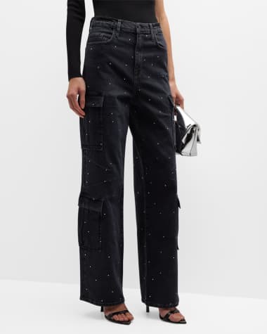 Triarchy Ms. Miley Embellished High Rise Cargo Jeans