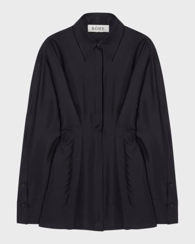 Rohe Waisted Long-Sleeve Silk Top