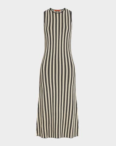 SIMONMILLER Axon Sleeveless Striped Midi Dress