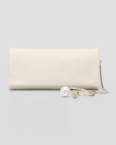 Jimmy Choo Xandra Pearly Crystal Leather Wristlet