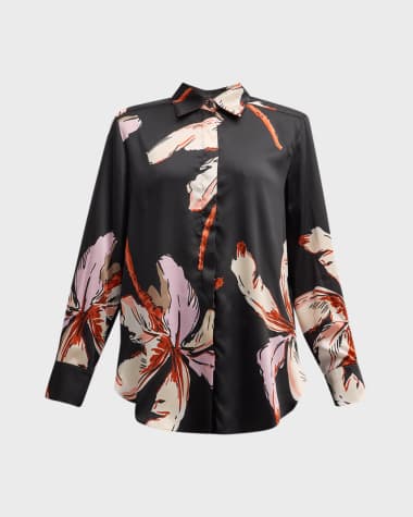 Marella Lugano Floral-Print Recycled Twill Shirt