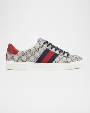 Gucci Men's Gucci Ace Low-Top Sneakers with Web