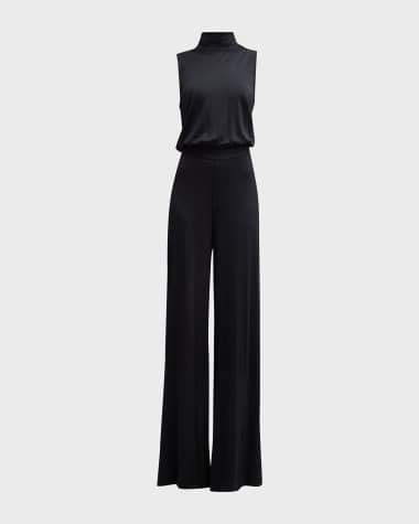 ATM Anthony Thomas Melillo Matte Jersey Sleeveless Mock-Neck Jumpsuit
