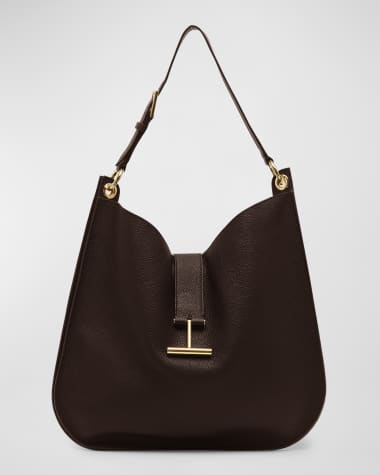 TOM FORD Tara Large Hobo Crossbody in Grained Leather